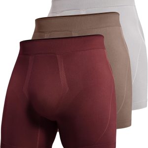 Men's Seamless 5" Boxer Briefs Breathable Sports Underwear (3-Pack)