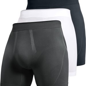 Men's Seamless 5" Boxer Briefs Breathable Sports Underwear (3-Pack)
