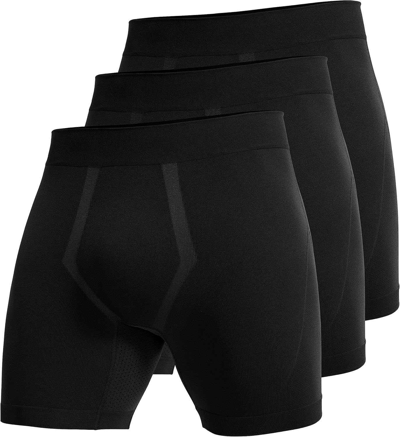 Men's Seamless 5" Boxer Briefs Breathable Sports Underwear (3-Pack)